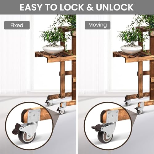 HASTHIP® 12PCS 1 Inch L-Shaped Caster Wheels with Brakes 360 Degree Swivel for Furniture Soft Rubber Plate Castors Mini Load Capacity 200 Lbs HASTHIP® 12PCS 1 Inch L-Shaped Caster Wheels with Brakes 360 Degree Swivel for Furniture Soft Rubber Plate Castors Mini Load Capacity 200 Lbs